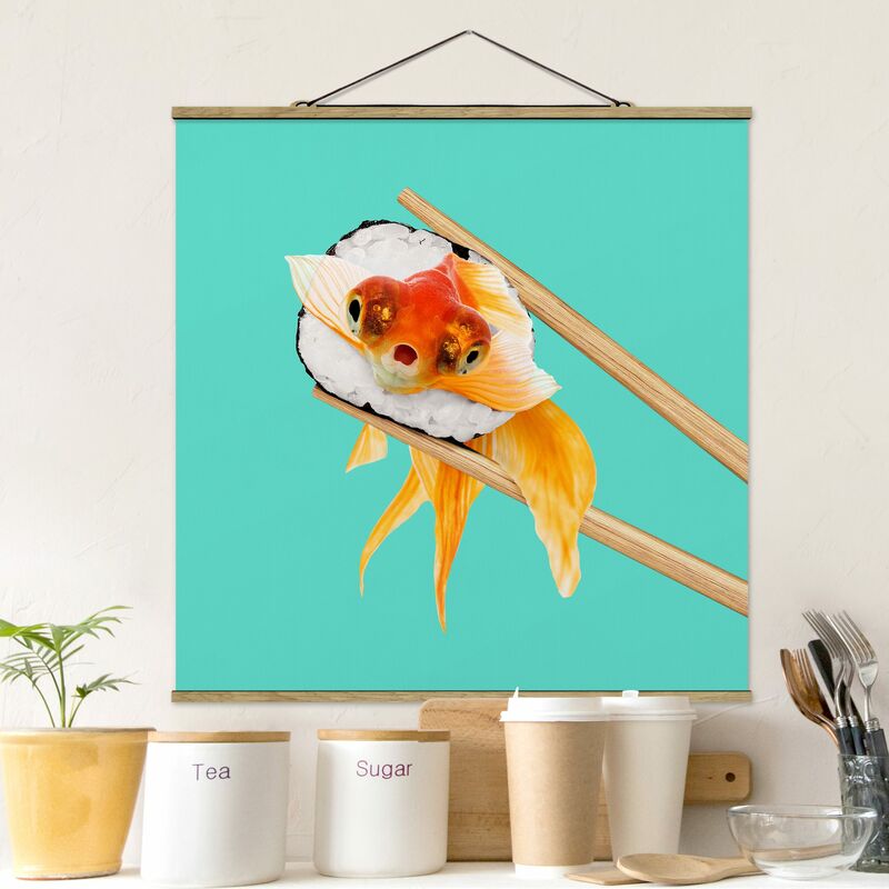 

Imagen de tela - Sushi With Goldfish - Cuadrado 1:1 Dimensión LxA: 80cm x 80cm