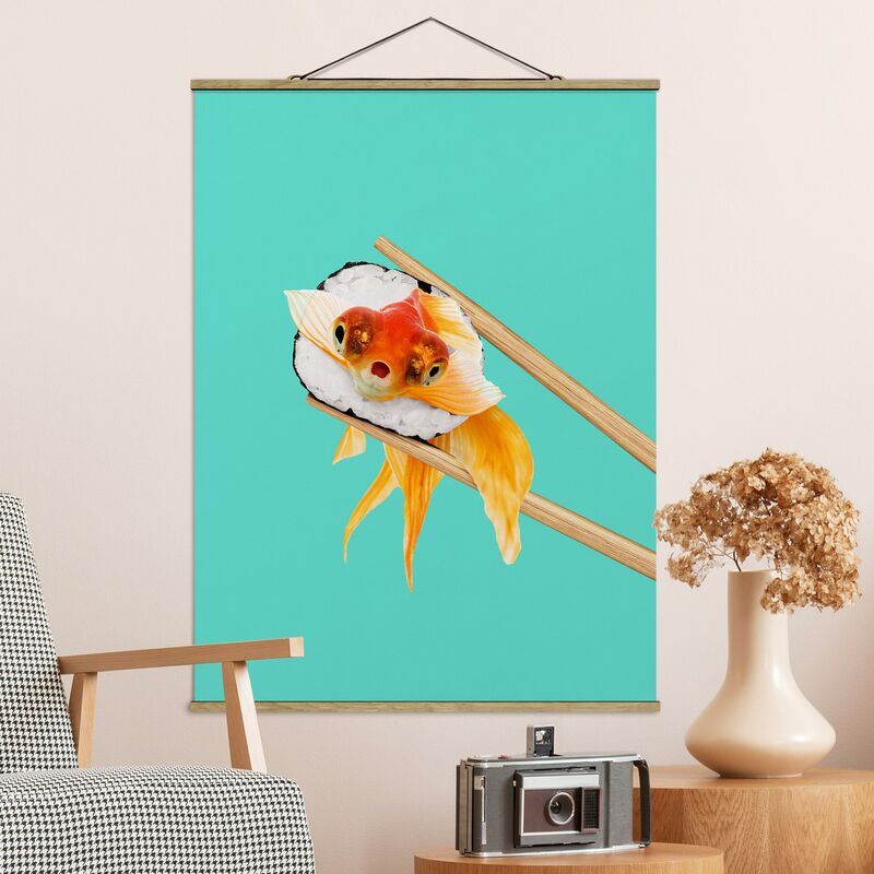 

Imagen de tela - Sushi With Goldfish - Alto 4:3 Dimensión LxA: 133.5cm x 100cm