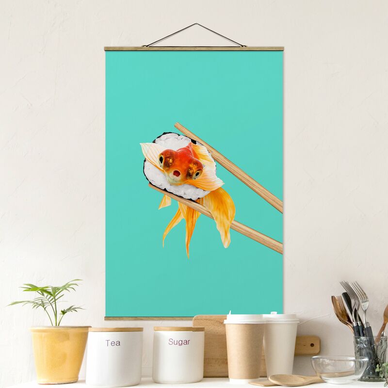 

Imagen de tela - Sushi With Goldfish - Alto 3:2 Dimensión LxA: 150cm x 100cm