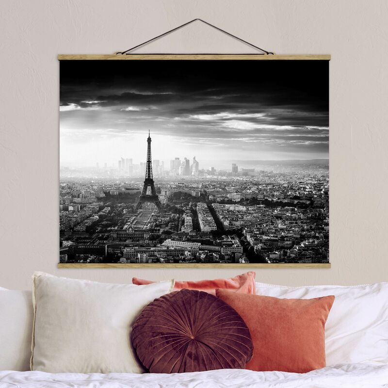 

Imagen de tela - The Eiffel Tower From Above Black And White - Apaisado 3:4 Dimensión LxA: 26cm x 35cm