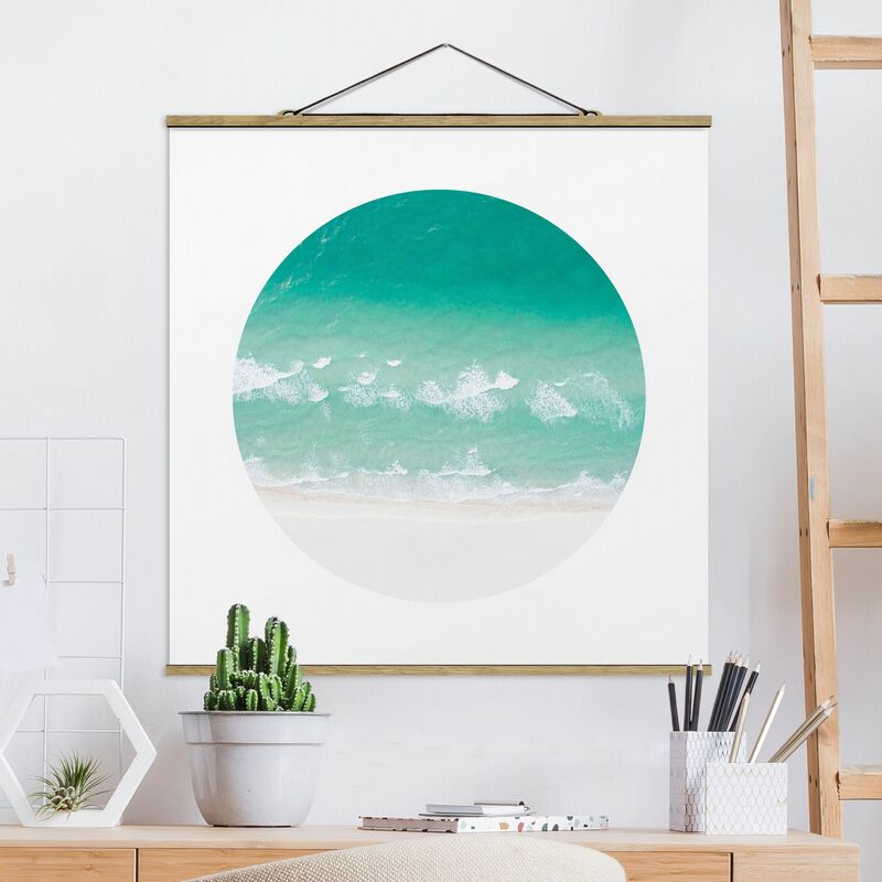 

Imagen de tela - The Ocean In A Circle - Cuadrado 1:1 Dimensión LxA: 80cm x 80cm