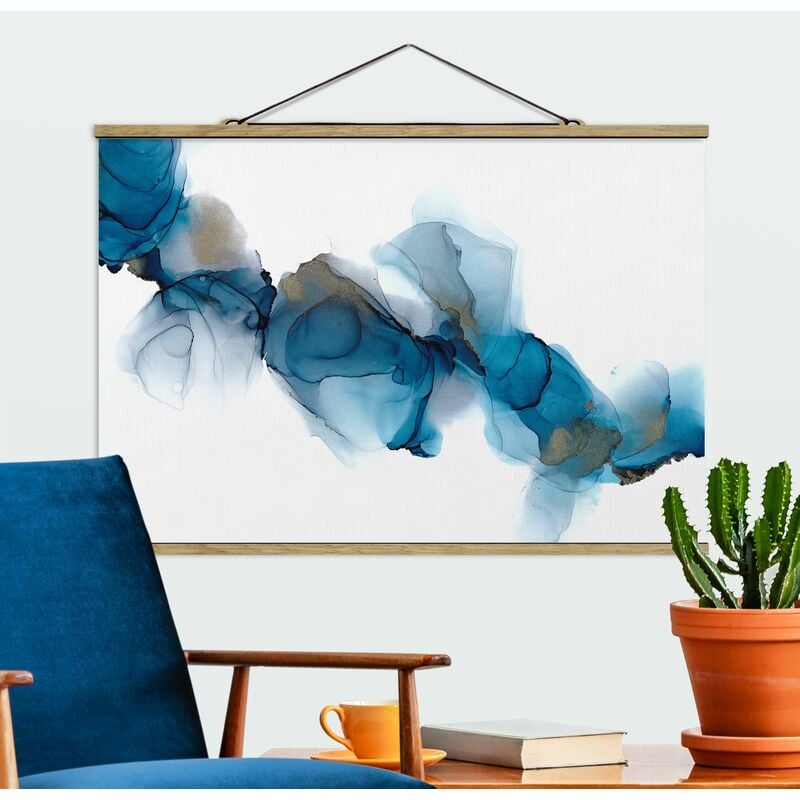 

Imagen de tela - The Wind's Path Blue And Gold - Apaisado 2:3 Dimensión LxA: 33.5cm x 50cm