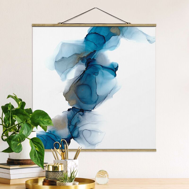 

Imagen de tela - The Wind's Path Blue And Gold - Cuadrado 1:1 Dimensión LxA: 80cm x 80cm