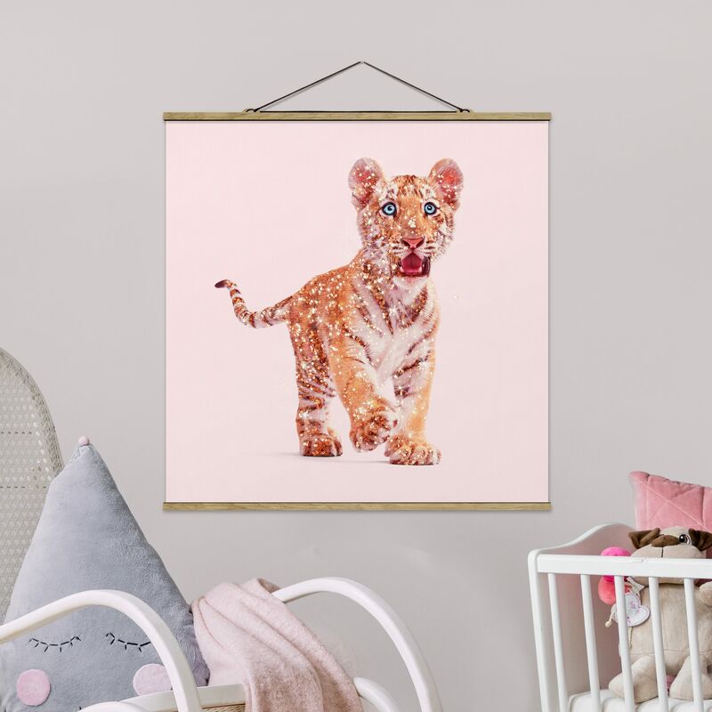 

Imagen de tela - Tiger With Glitter - Cuadrado 1:1 Dimensión LxA: 35cm x 35cm