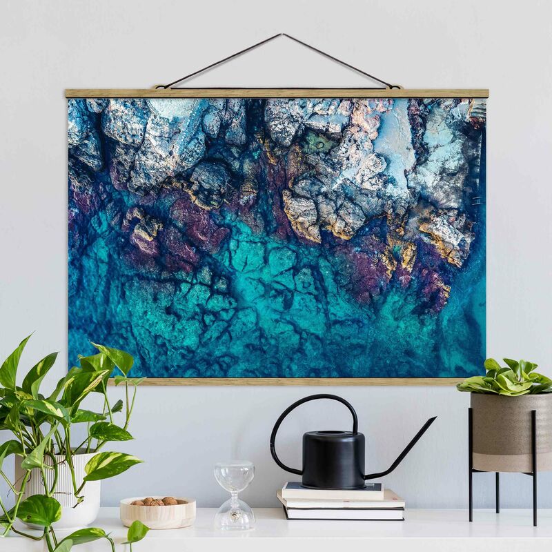

Imagen de tela - Top View Colourful Rocky Coastline - Apaisado 2:3 Dimensión LxA: 33.5cm x 50cm