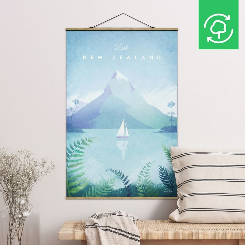 

Imagen de tela - Travel Poster - New Zealand - Alto 3:2 Dimensión LxA: 150cm x 100cm