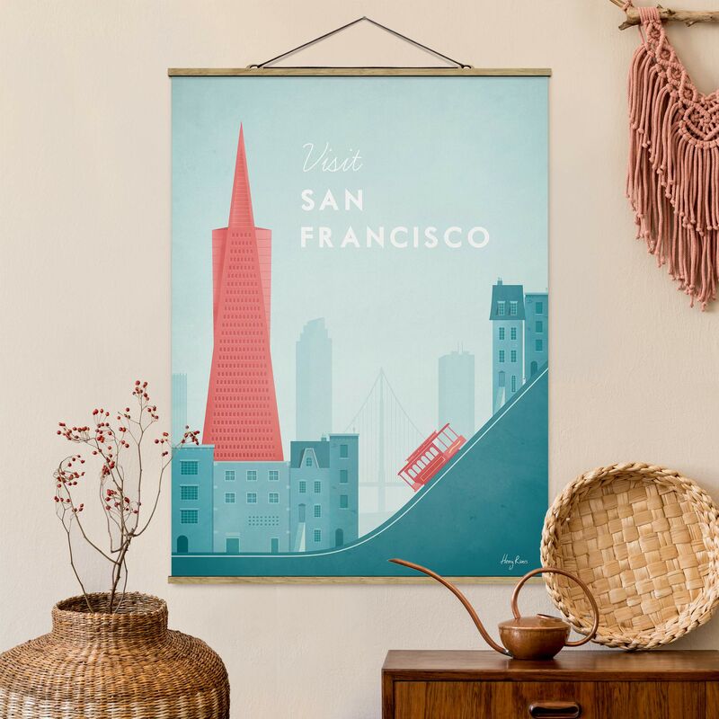 

Imagen de tela - Travel Poster - San Francisco - Alto 4:3 Dimensión LxA: 66.4cm x 50cm