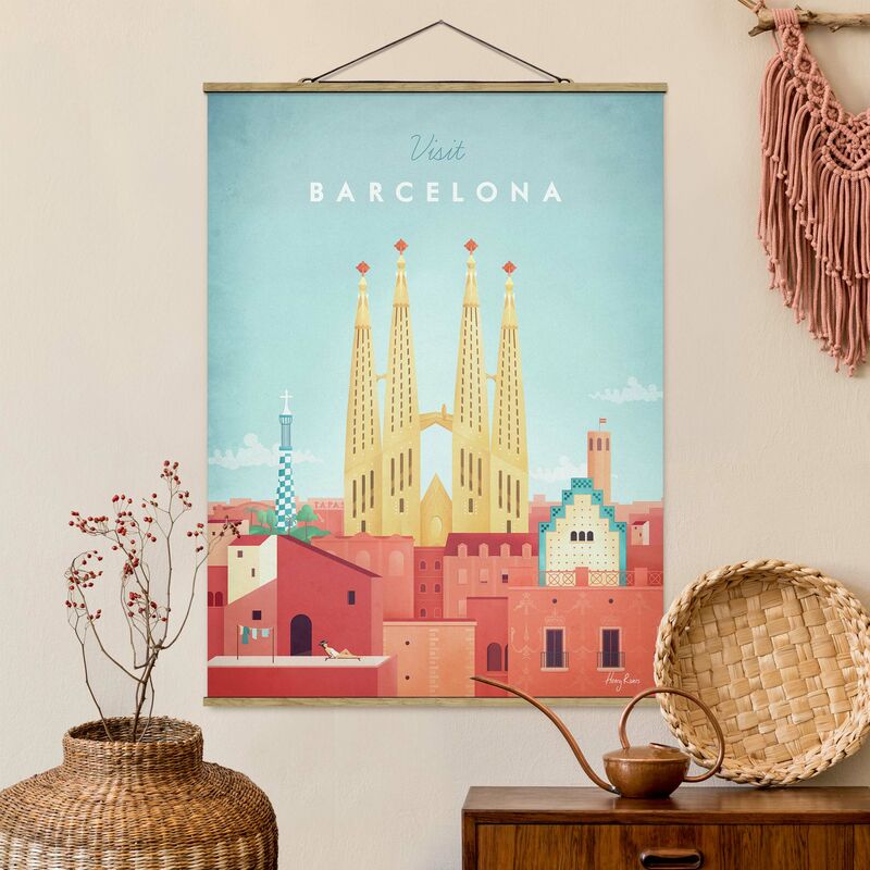 

Imagen de tela - Travel Poster - Barcelona - Alto 4:3 Dimensión LxA: 66.4cm x 50cm
