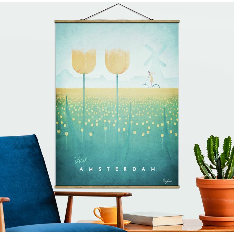 

Imagen de tela - Travel Poster - Amsterdam - Alto 4:3 Dimensión LxA: 66.4cm x 50cm