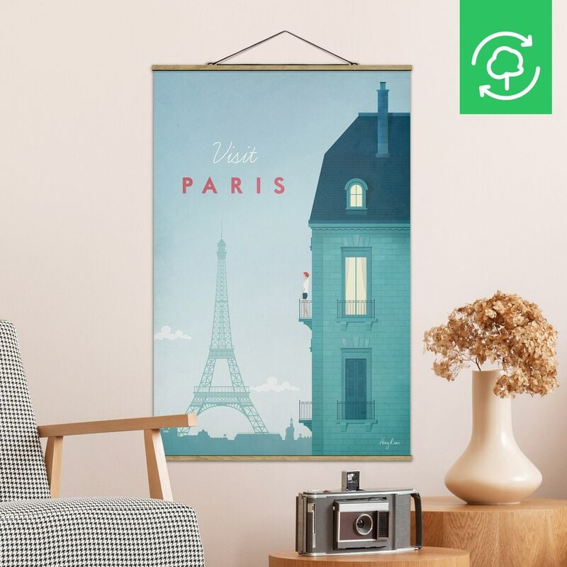 

Imagen de tela - Travel Poster - Paris - Alto 3:2 Dimensión LxA: 150cm x 100cm