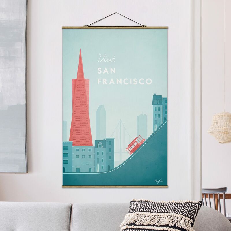 

Imagen de tela - Travel Poster - San Francisco - Alto 3:2 Dimensión LxA: 120cm x 80cm