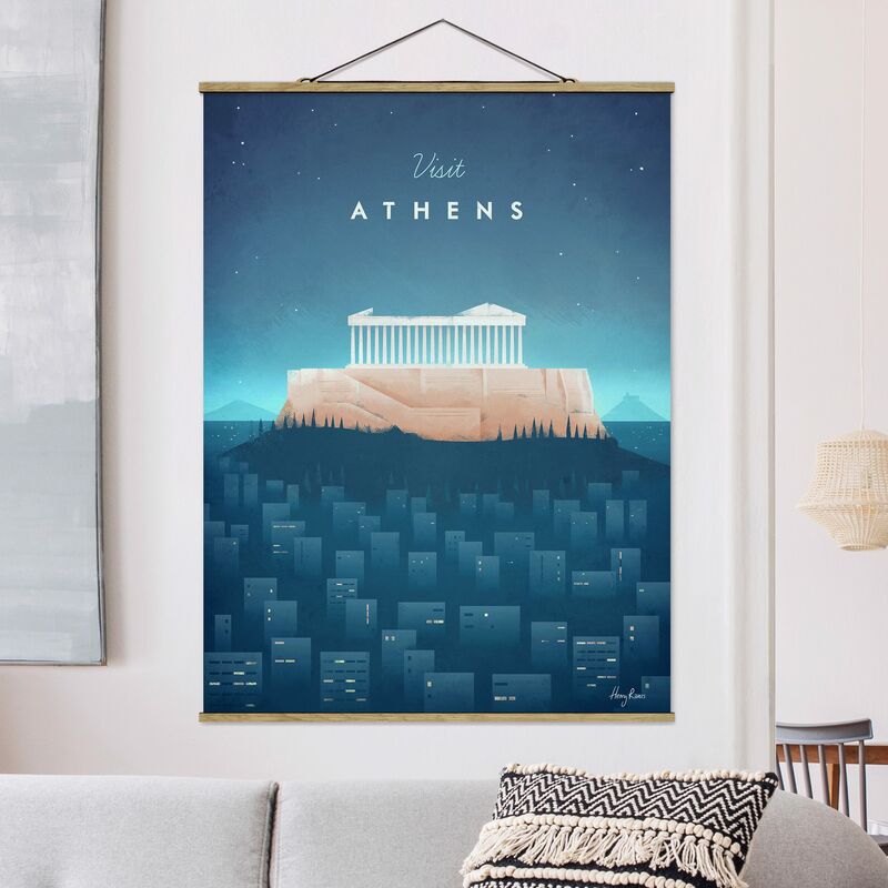 

Imagen de tela - Travel Poster - Athens - Alto 4:3 Dimensión LxA: 66.4cm x 50cm