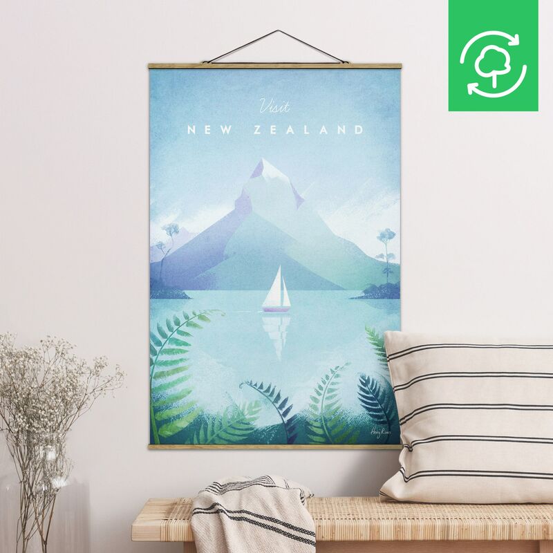 

Imagen de tela - Travel Poster - New Zealand - Alto 3:2 Dimensión LxA: 75cm x 50cm