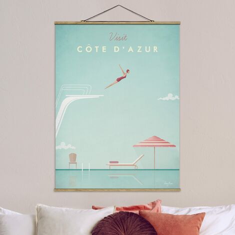 Imagen de tela - Travel Poster - Côte D'Azur - Alto 4:3 Dimensión LxA: 46.5cm x 35cm