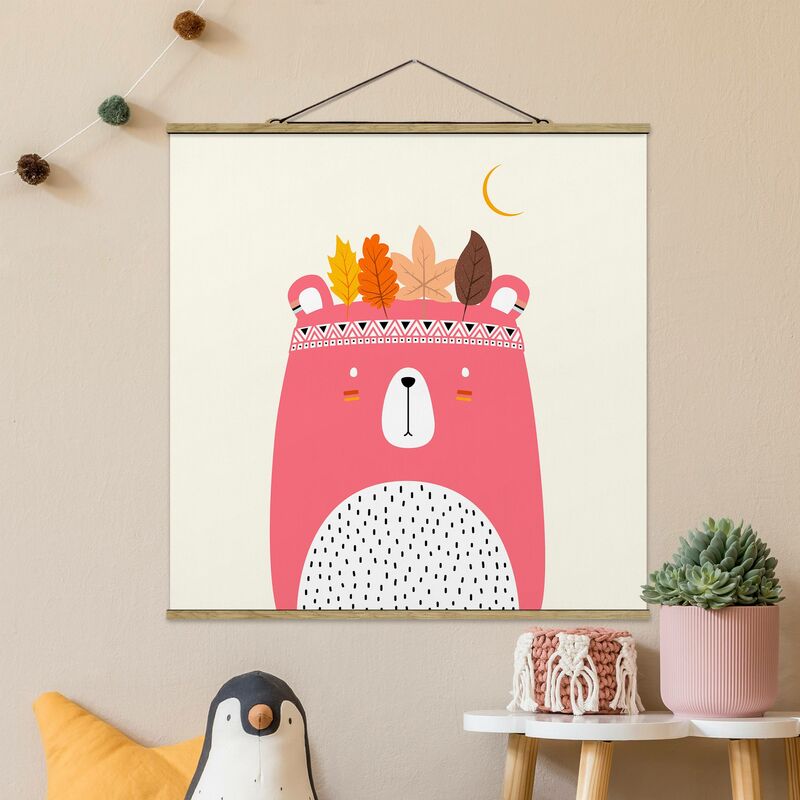 

Imagen de tela - Tribal Bear Pink - Cuadrado 1:1 Dimensión LxA: 50cm x 50cm