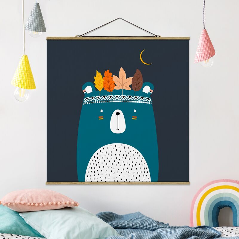 

Imagen de tela - Tribal Bear At Night - Cuadrado 1:1 Dimensión LxA: 80cm x 80cm