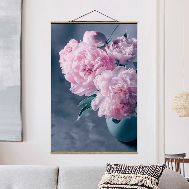 

Imagen de tela - Vase Of Pink Peonies Shabby - Alto 3:2 Dimensión LxA: 52.5cm x 35cm