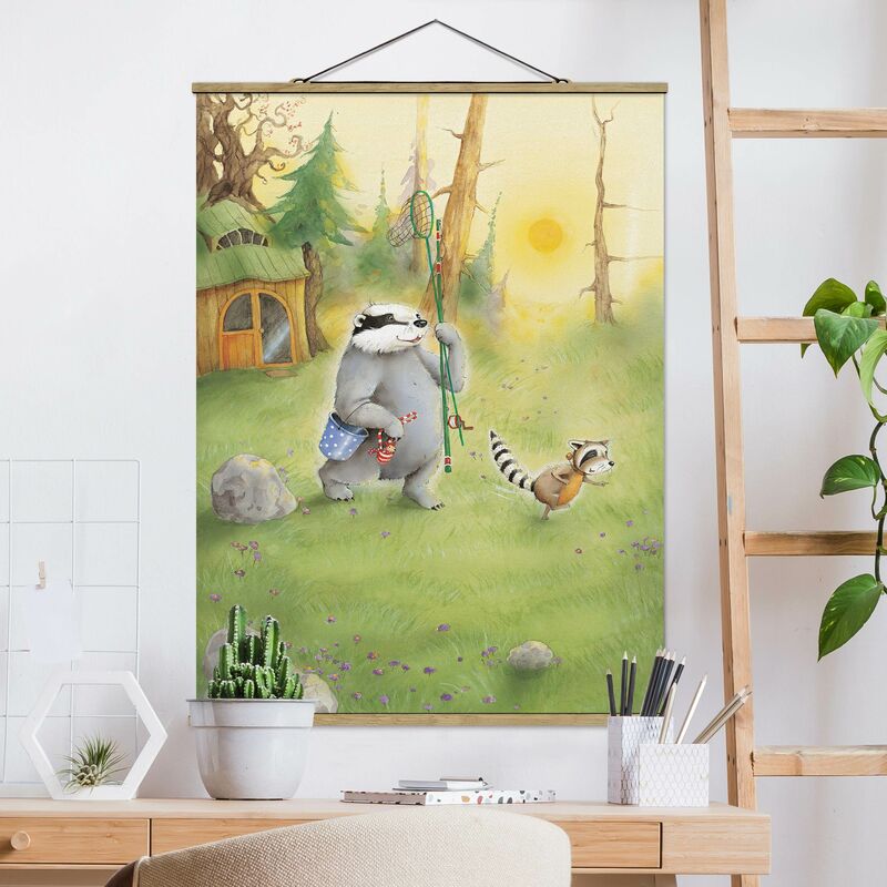 

Imagen de tela - Vasily Raccoon - Vasily And Sibelius Go Fishing - Alto 4:3 Dimensión LxA: 133.5cm x 100cm