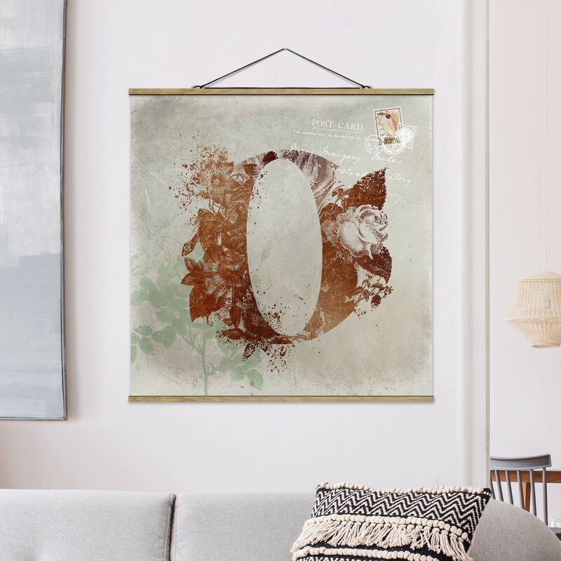 

Imagen de tela - Vintage Gold Alphabet Letter O - Cuadrado 1:1 Dimensión LxA: 35cm x 35cm
