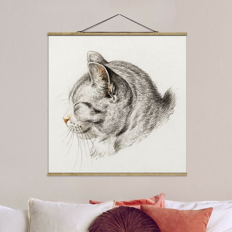 

Imagen de tela - Vintage Drawing Cat III - Cuadrado 1:1 Dimensión LxA: 80cm x 80cm