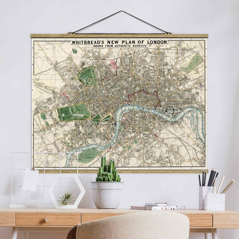 

Imagen de tela - Vintage Map London - Apaisado 3:4 Dimensión LxA: 60cm x 80cm