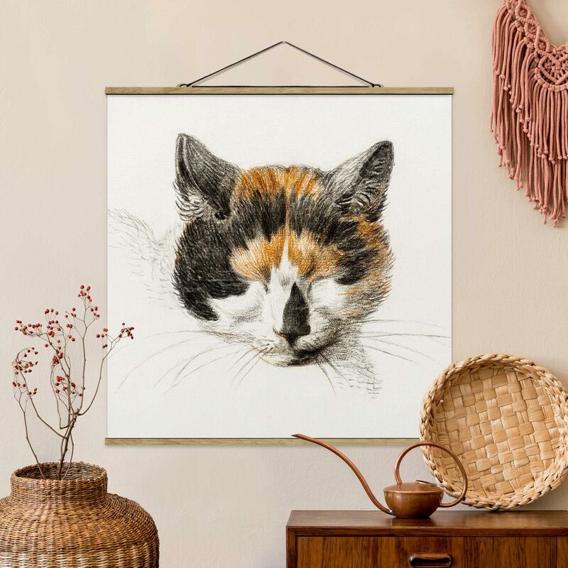 

Imagen de tela - Vintage Drawing Cat IV - Cuadrado 1:1 Dimensión LxA: 100cm x 100cm