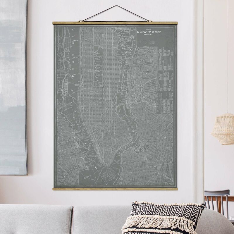 

Imagen de tela - Vintage Map New York Manhattan - Alto 4:3 Dimensión LxA: 106.5cm x 80cm