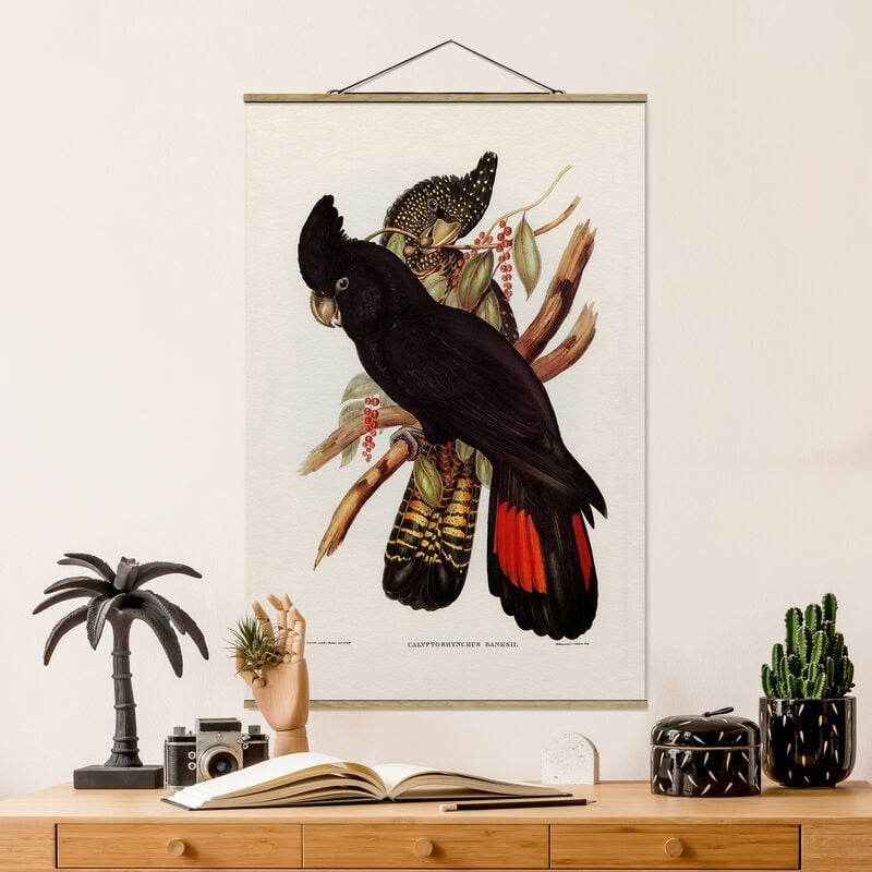 

Imagen de tela - Vintage Illustration Black Cockatoo Black Gold - Alto 3:2 Dimensión LxA: 120cm x 80cm