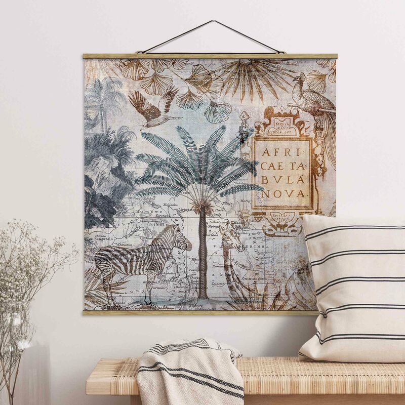 

Imagen de tela - Vintage Collage Map Africa - Cuadrado 1:1 Dimensión LxA: 35cm x 35cm