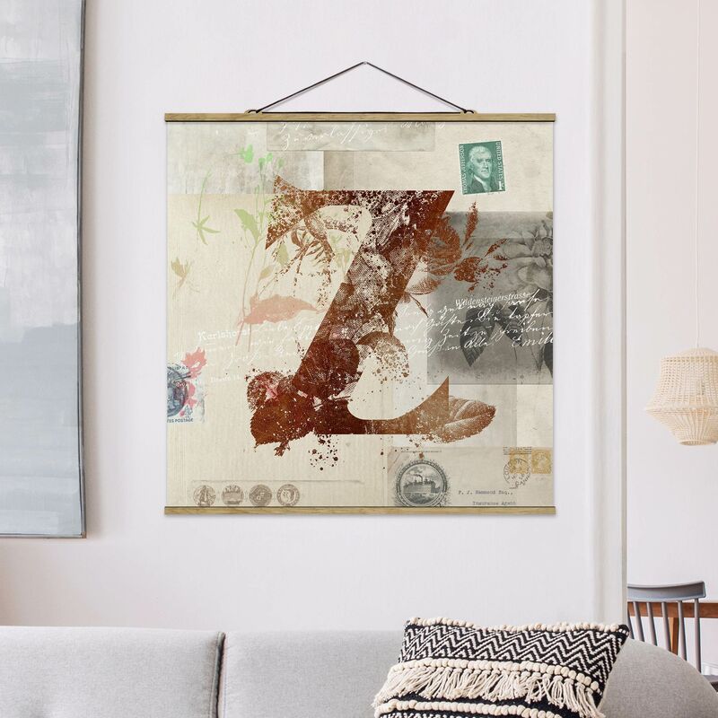 

Imagen de tela - Vintage Gold Alphabet Letter Z - Cuadrado 1:1 Dimensión LxA: 50cm x 50cm