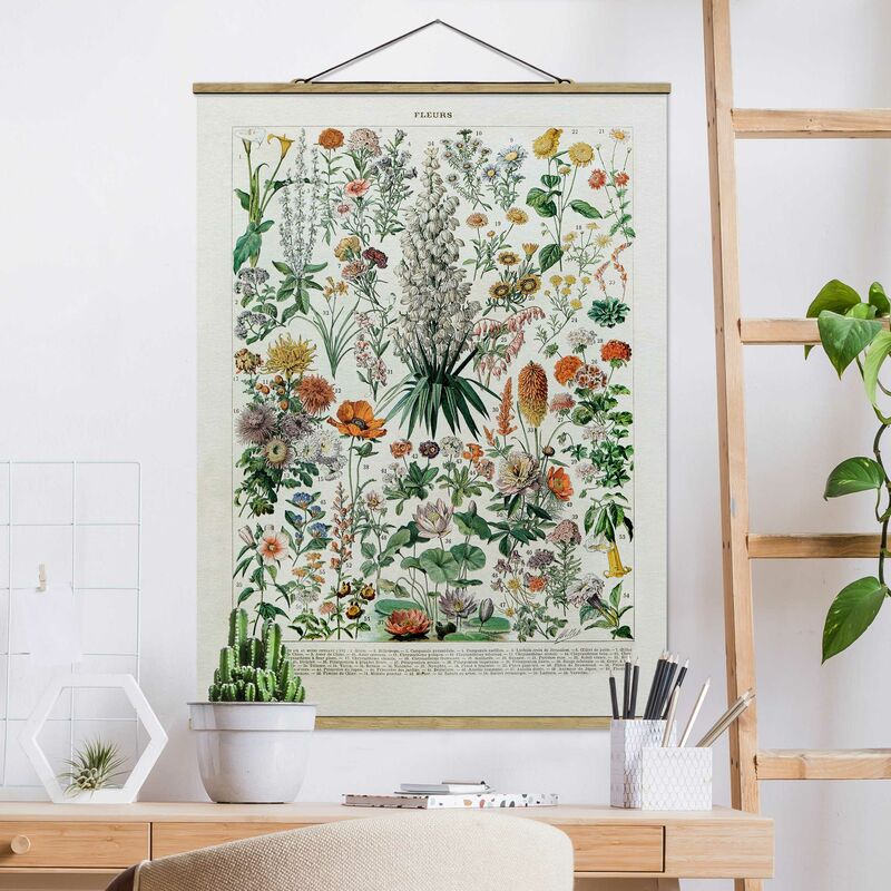 

Imagen de tela - Vintage Board Flowers I - Alto 4:3 Dimensión LxA: 106.5cm x 80cm