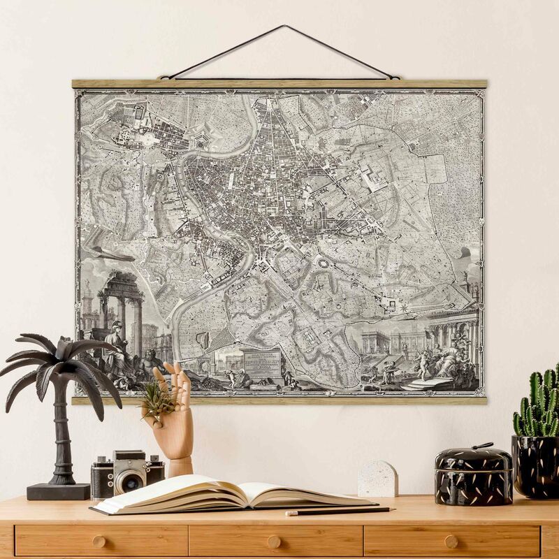 

Imagen de tela - Vintage Map Rome - Apaisado 3:4 Dimensión LxA: 60cm x 80cm