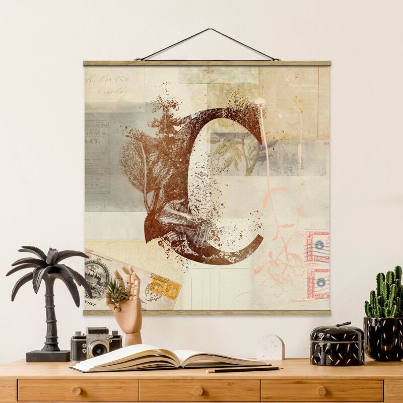 

Imagen de tela - Vintage Gold Alphabet Letter C - Cuadrado 1:1 Dimensión LxA: 100cm x 100cm