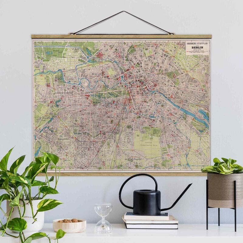 

Imagen de tela - Vintage Map Berlin - Apaisado 3:4 Dimensión LxA: 37.5cm x 50cm