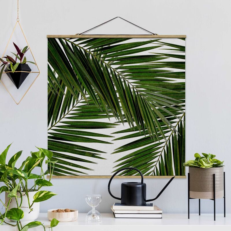 

Imagen de tela - View Through Green Palm Leaves - Cuadrado 1:1 Dimensión LxA: 100cm x 100cm