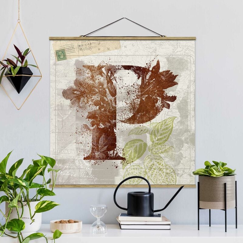 

Imagen de tela - Vintage Gold Alphabet Letter P - Cuadrado 1:1 Dimensión LxA: 35cm x 35cm