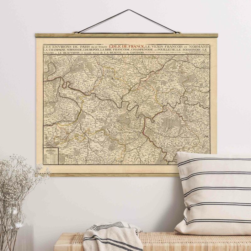

Imagen de tela - Vintage Map France - Apaisado 3:4 Dimensión LxA: 60cm x 80cm