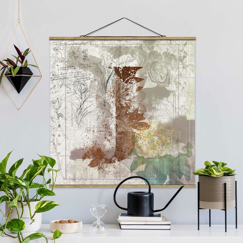 

Imagen de tela - Vintage Gold Alphabet Letter J - Cuadrado 1:1 Dimensión LxA: 100cm x 100cm