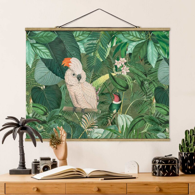 

Imagen de tela - Vintage Collage - Kakadu And Hummingbird - Apaisado 3:4 Dimensión LxA: 60cm x 80cm