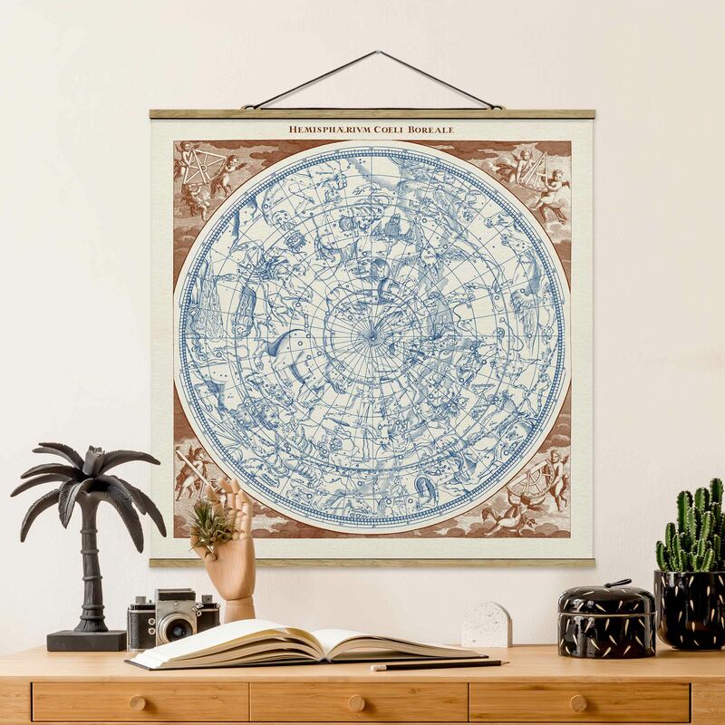 

Imagen de tela - Vintage Star Map Northern Hemissphere - Cuadrado 1:1 Dimensión LxA: 50cm x 50cm