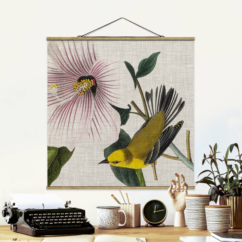 

Imagen de tela - Vogel On Linen Yellow I - Cuadrado 1:1 Dimensión LxA: 50cm x 50cm