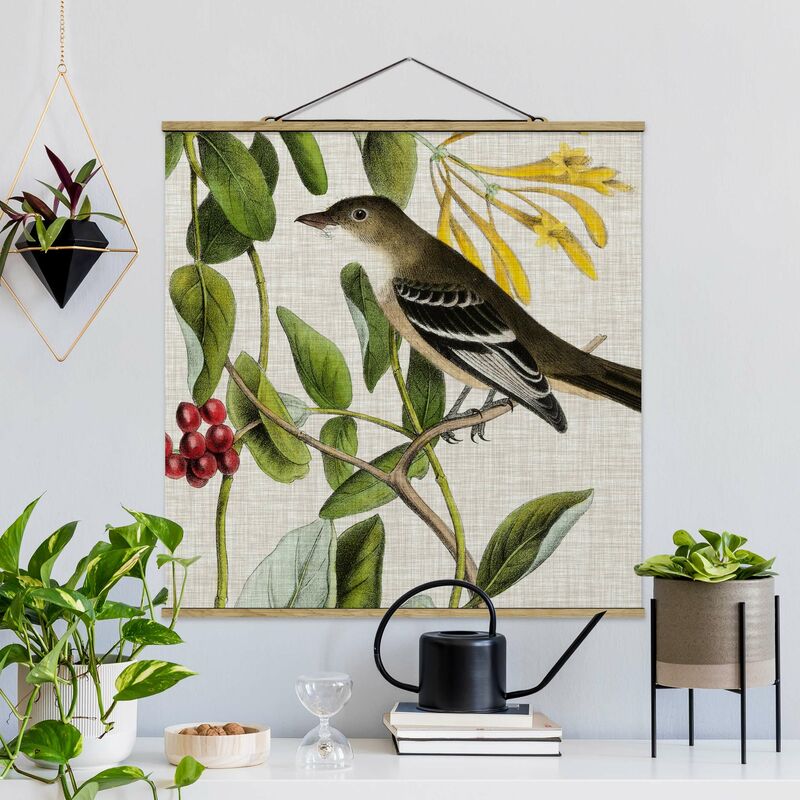 

Imagen de tela - Vogel On Linen Yellow II - Cuadrado 1:1 Dimensión LxA: 50cm x 50cm