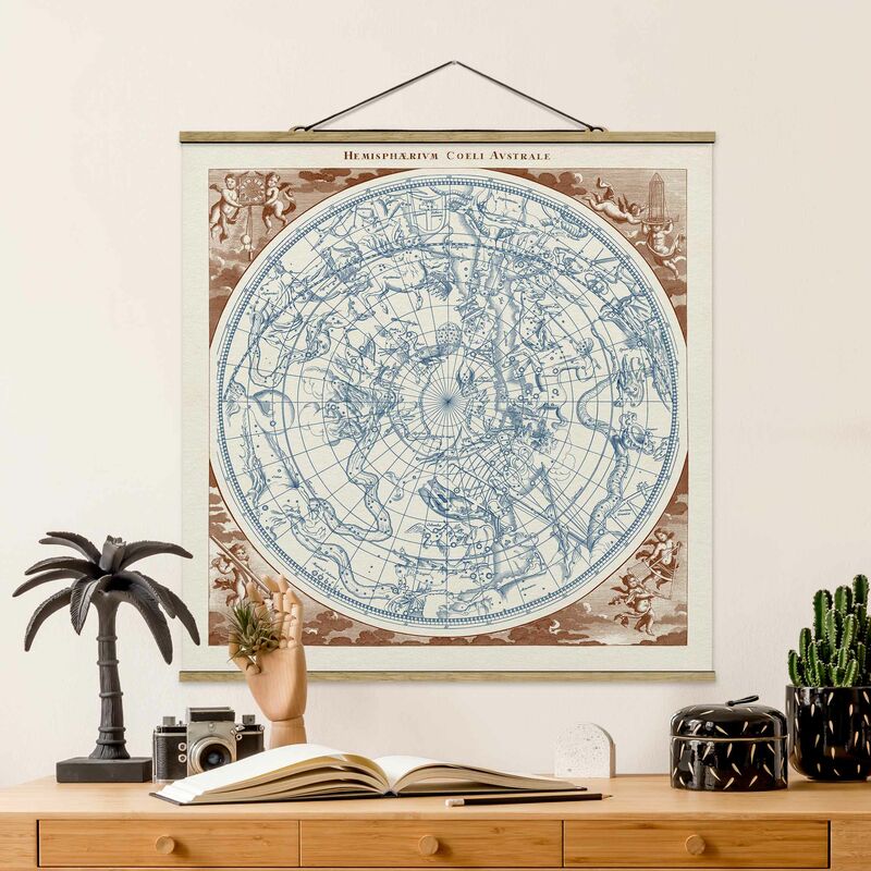 

Imagen de tela - Vintage Star Map Southern Hemissphere - Cuadrado 1:1 Dimensión LxA: 50cm x 50cm