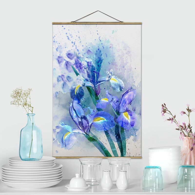 

Imagen de tela - Watercolor Flowers Iris - Alto 3:2 Dimensión LxA: 150cm x 100cm