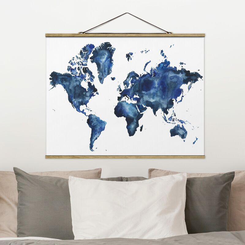 

Imagen de tela - Water World Map Light - Apaisado 3:4 Dimensión LxA: 75cm x 100cm