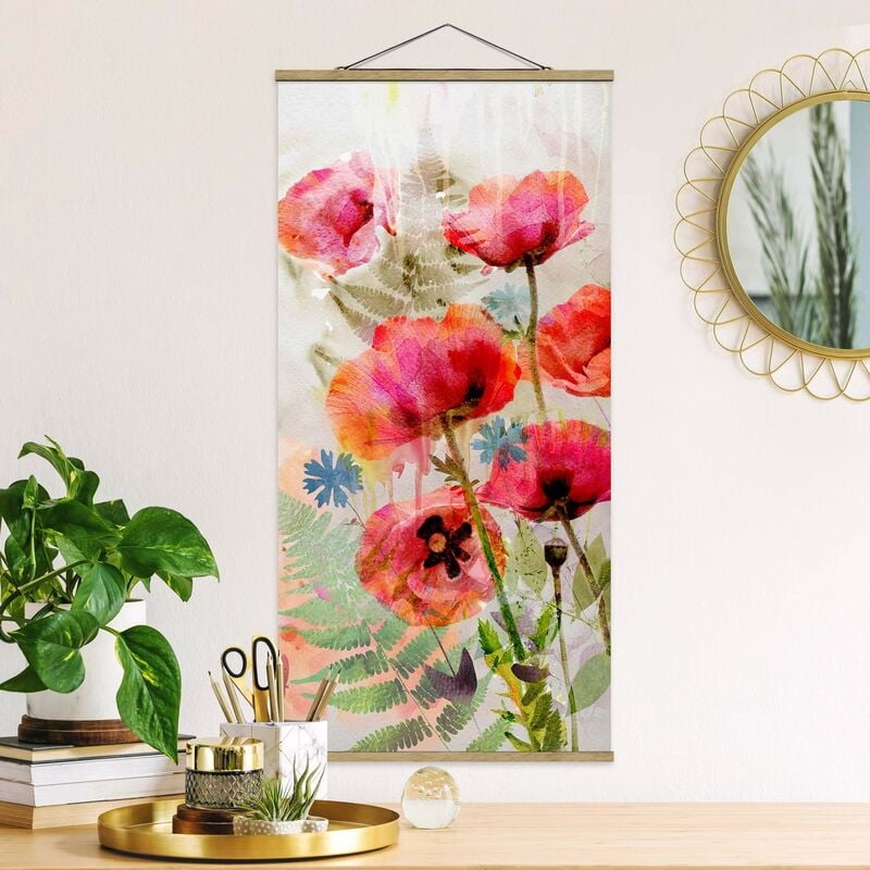 

Imagen de tela - Watercolor Poppy Flowers - Alto 2:1 Dimensión LxA: 100cm x 50cm