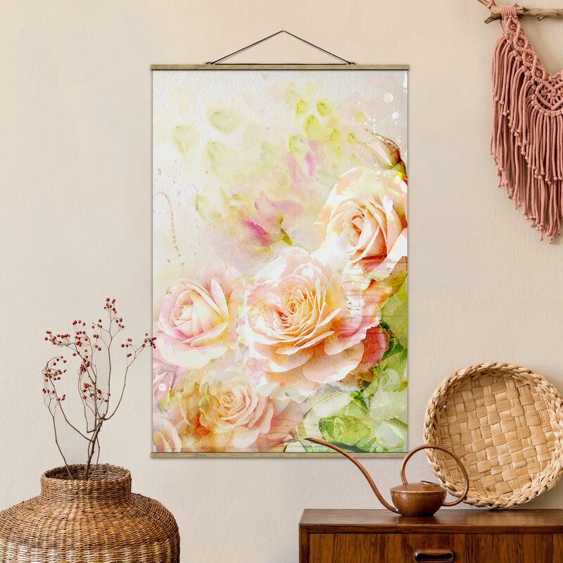 

Imagen de tela - Watercolor Roses Composition - Alto 3:2 Dimensión LxA: 120cm x 80cm
