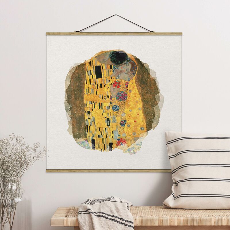 

Imagen de tela - Watercolors - Gustav Klimt - The Kiss - Cuadrado 1:1 Dimensión LxA: 50cm x 50cm