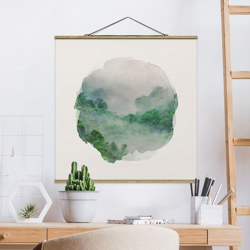 

Imagen de tela - Watercolors - Jungle In The Mist - Cuadrado 1:1 Dimensión LxA: 100cm x 100cm