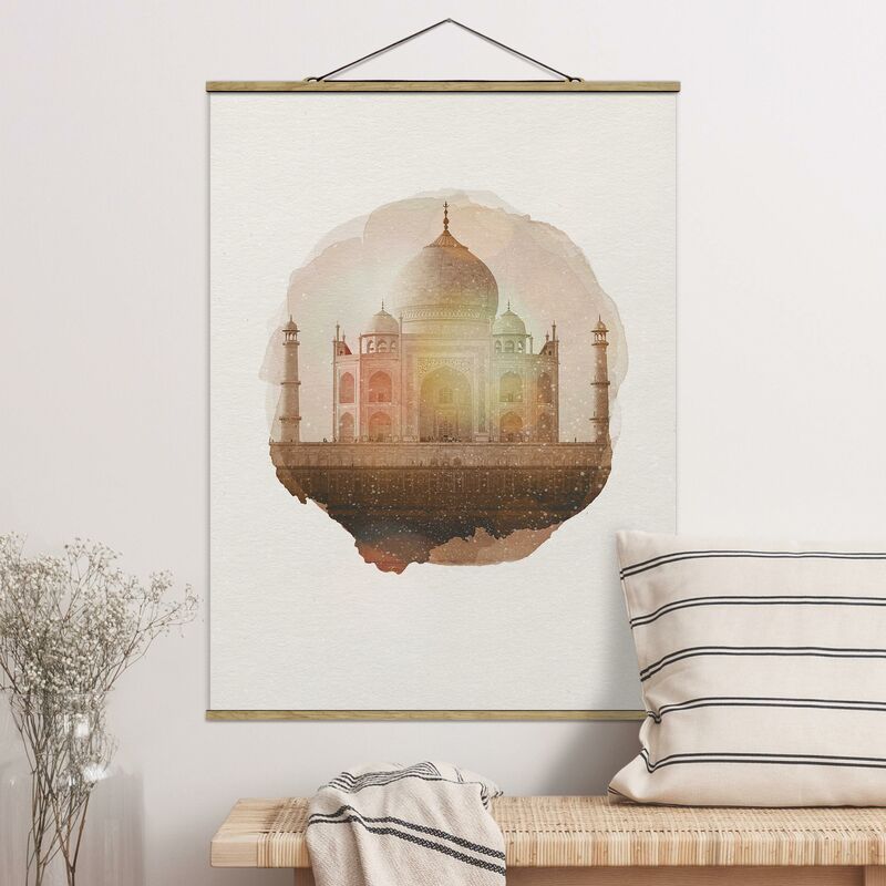 

Imagen de tela - Watercolors - Taj Mahal - Alto 4:3 Dimensión LxA: 133.5cm x 100cm